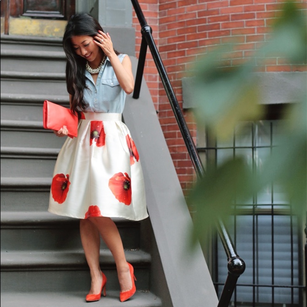 Chicwish "Dreaming of Hana A-Line" Floral Skirt
